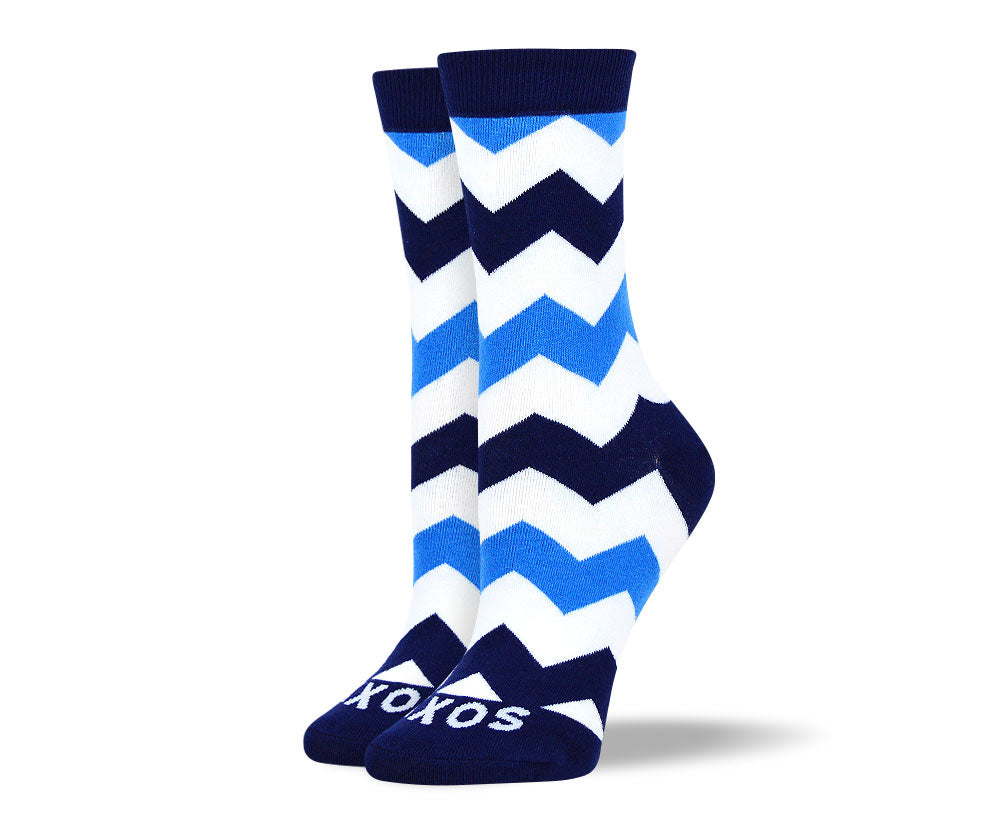 Women's Funky Blue Sock Bundle - 4 Pair