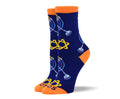 Women's Navy Hanukkah Socks