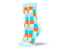 Women's Light Blue Big Square Socks
