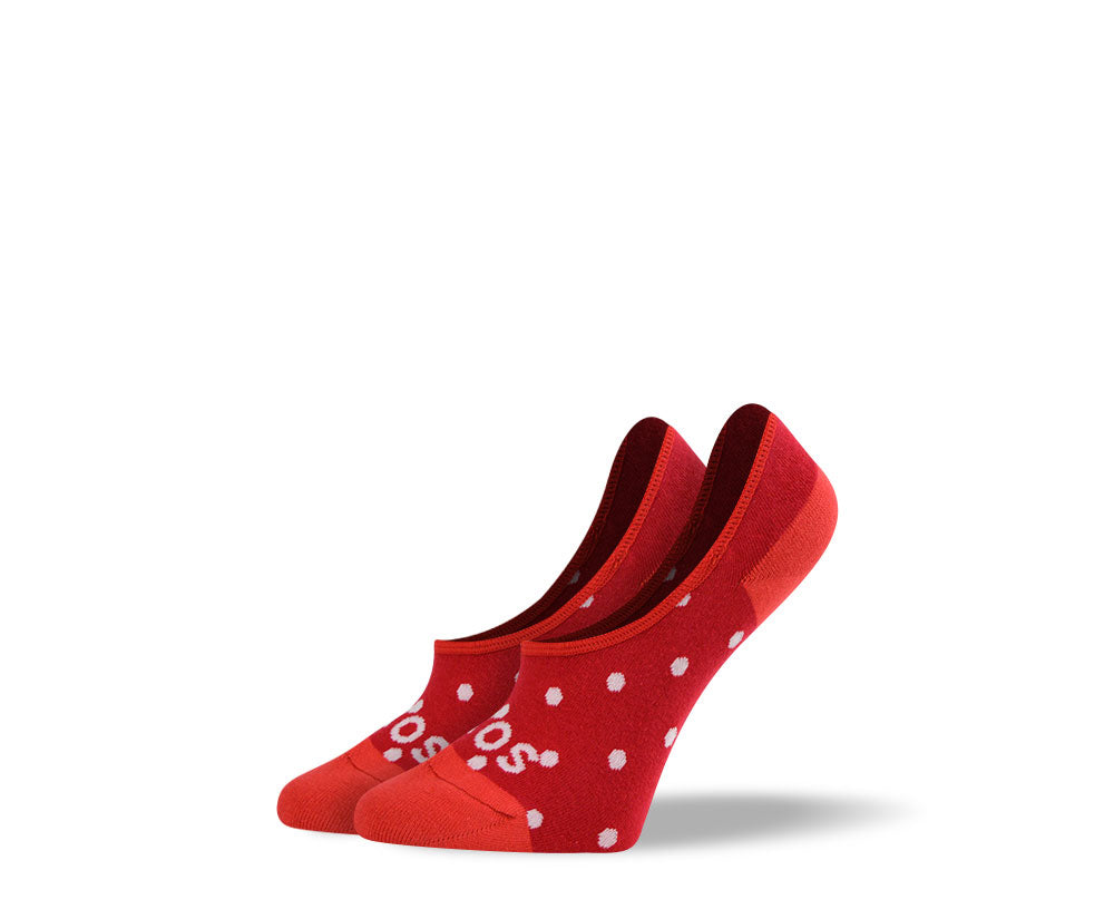 Women's Small Red Polka Dots No Show Socks