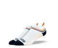 Women's White Orange Stripes Athletic Ankle Socks