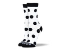 Women's White & Black Big Dots Socks
