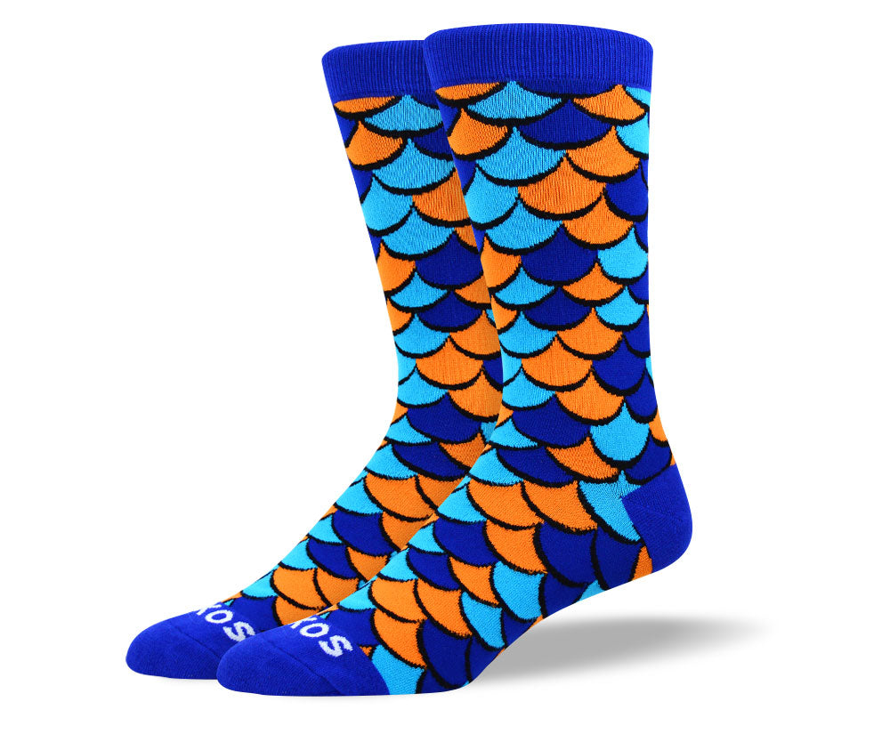 Men's Crazy Blue Scales Socks