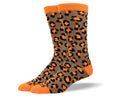 Men's Trendy Orange Leopard Print Socks