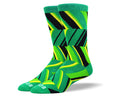 Men's Funky Green Zig Zag Socks