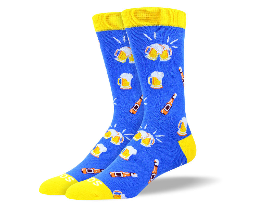 Men's Cool Blue Beer Socks