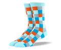 Men's Awesome Light Blue Big Square Socks
