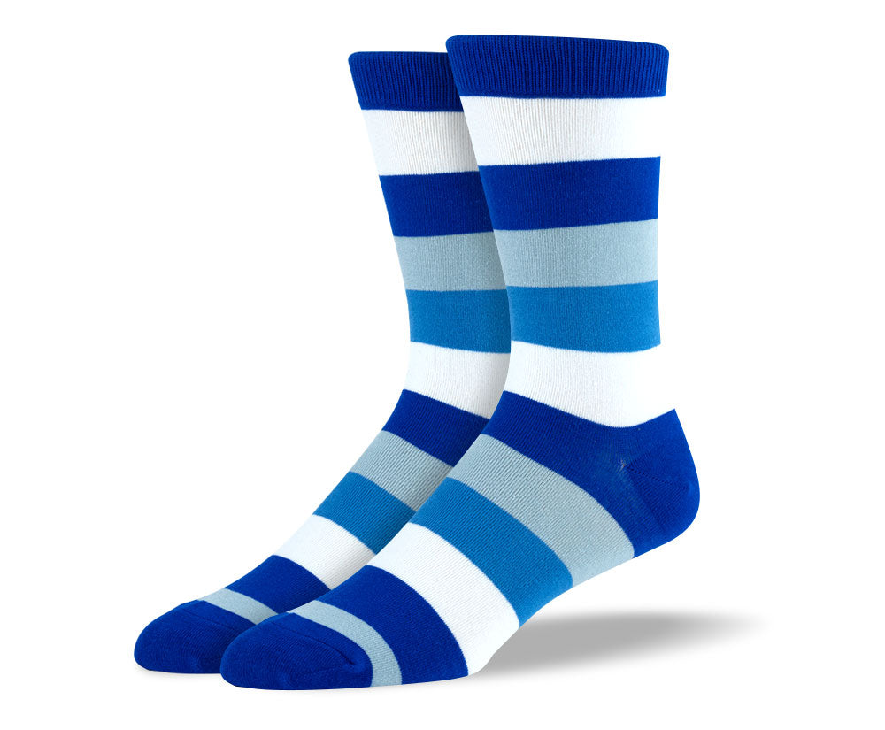 Men's Blue & White Stripes Socks (FREE Trial)