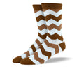Men's Brown Zig Zag Socks