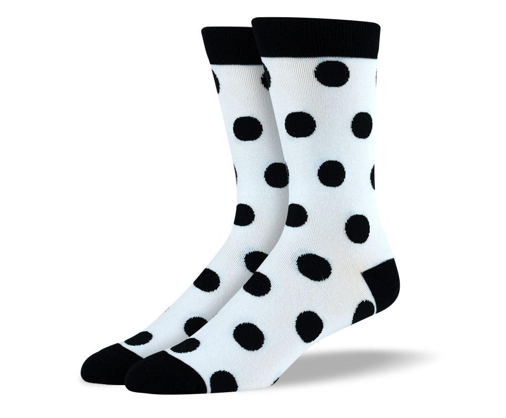 Men's Bold White & Black Big Dots Socks