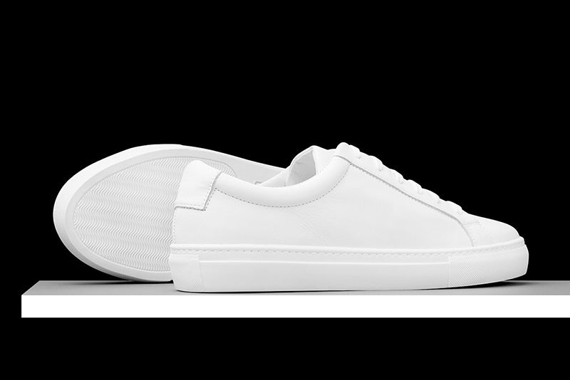 Mens White Leather Sneakers
