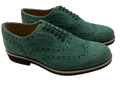 Mens Green Suede Wingtip Dress Shoes