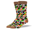 Men's Brown Crazy Novelty Pattern Socks