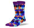 Men's Colorful Purple Puzzle Socks