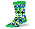 Men's Green Crazy Shape Socks