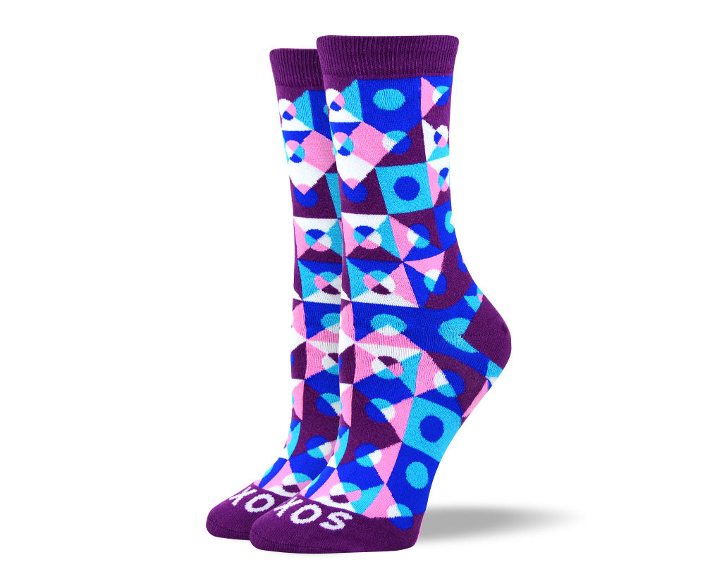 Women's Funny Blue Shape Socks