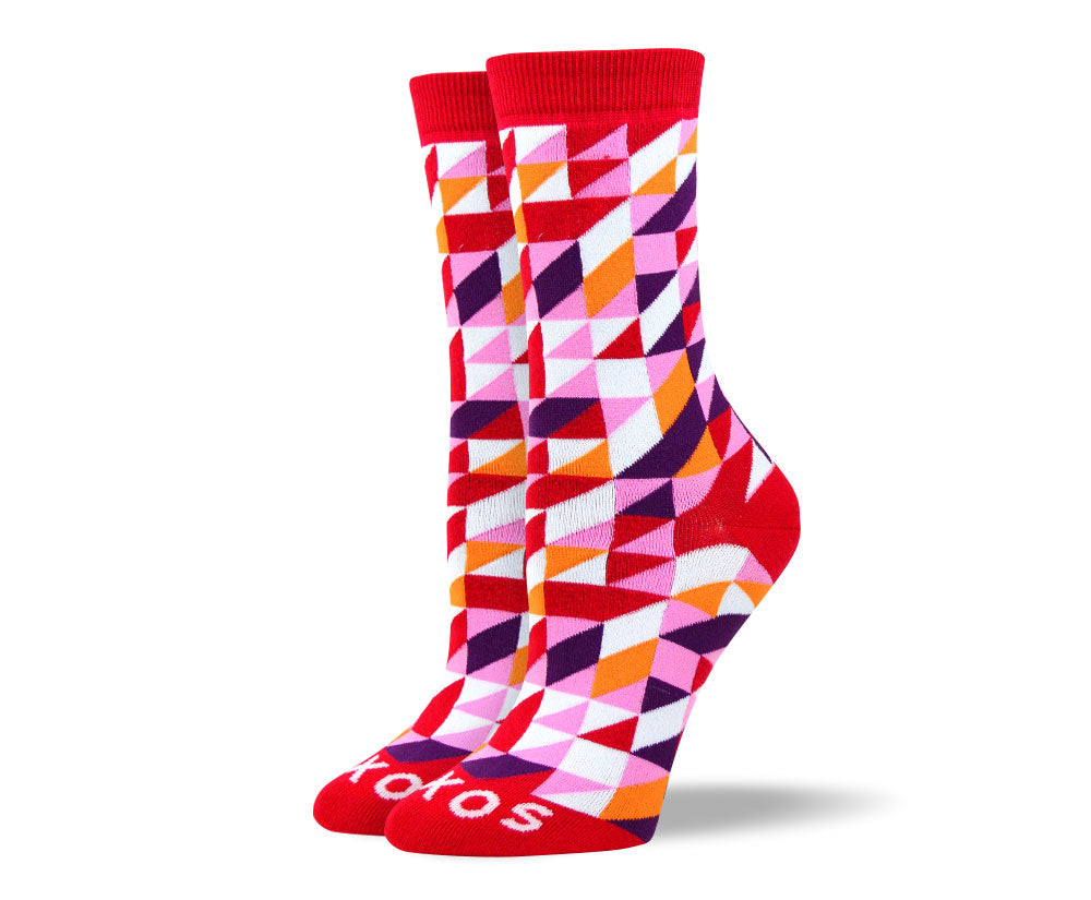 Women's Awesome Red Triangle Socks