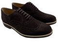 Mens Brown Suede Wingtip Dress Shoes