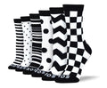 Women's Novelty Black & White Sock Bundle - 6 Pair