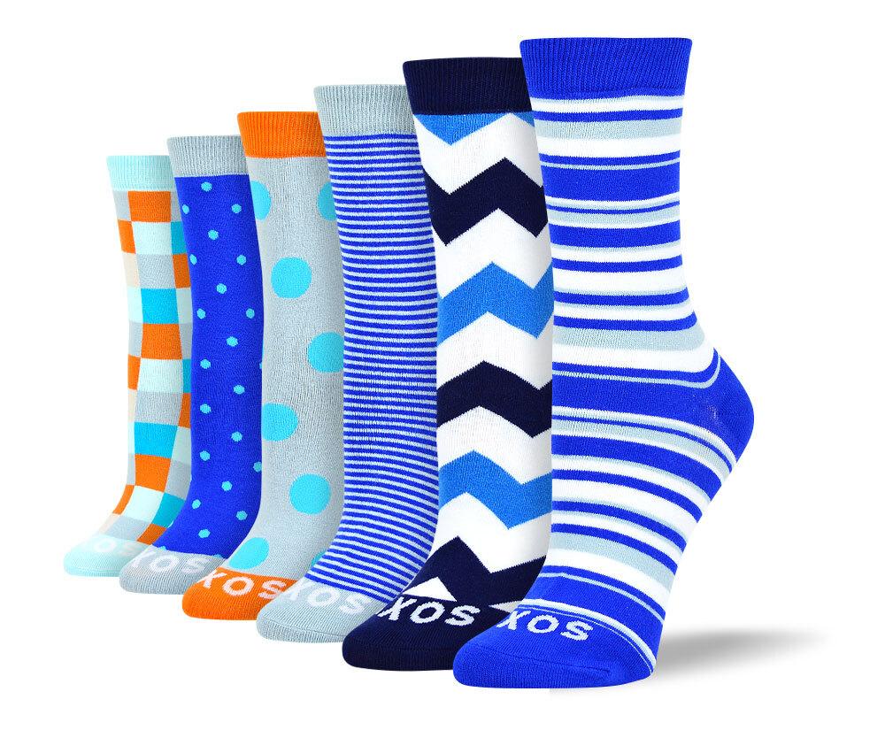 Women's Wedding Blue Sock Bundle - 6 Pair