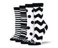 Women's Cool Black & White Sock Bundle - 4 Pair