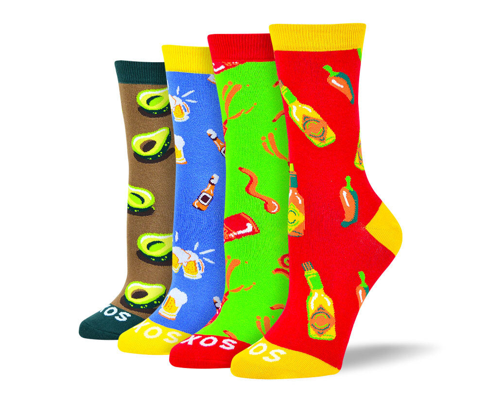 Women's Cool Food Sock Bundle - 4 Pair