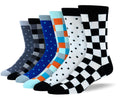 Men's Novelty Checkered & Polka Dot Bundle - 6 Pair