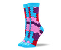 Women's High Quality Blue Jigsaw Socks For Autism