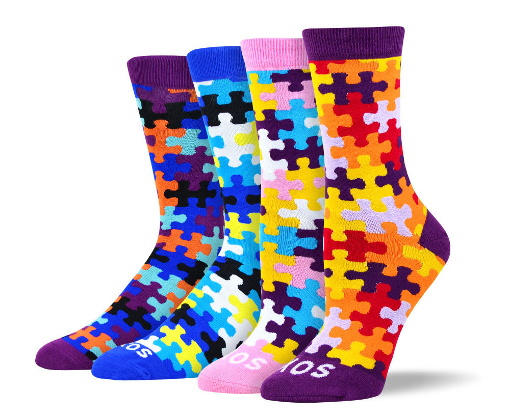 Men's & Women's Puzzle Sock Bundle - 4 Pair