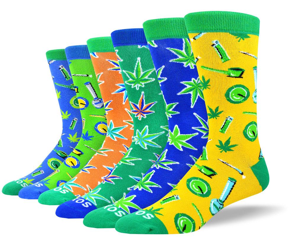 Men's Crazy Weed Sock Bundle - 6 Pair